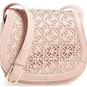 Tory Burch 'Fret-T' Perforated Saddle Bag